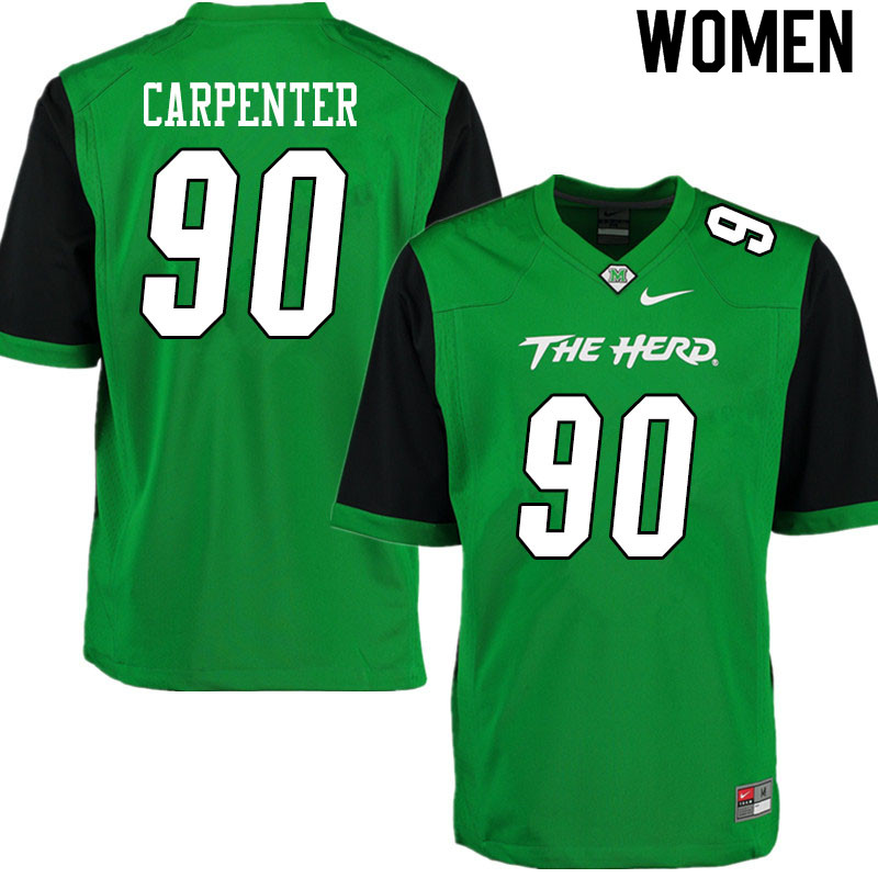 Women #90 Esaias Carpenter Marshall Thundering Herd College Football Jerseys Sale-Gren - Click Image to Close